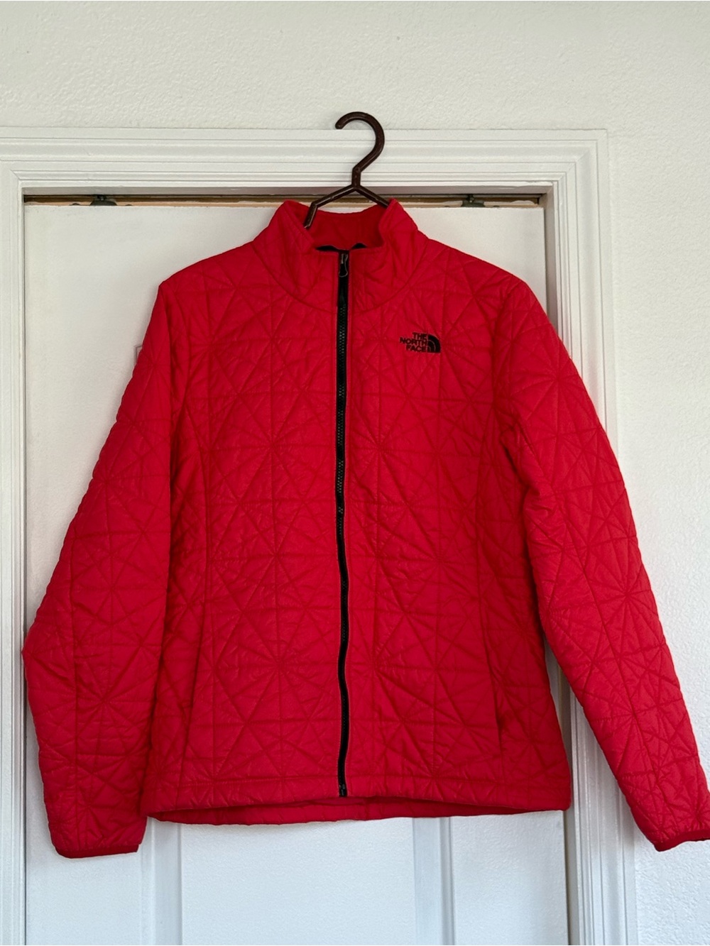 The North Face Bright Red Quilted Zip Jacket